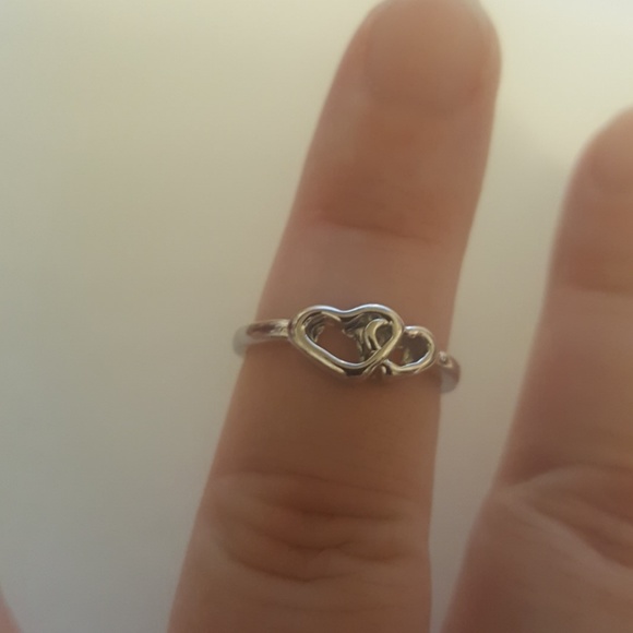 Aprilsplace Jewelry - Double heart Silver ring promise band Size 6